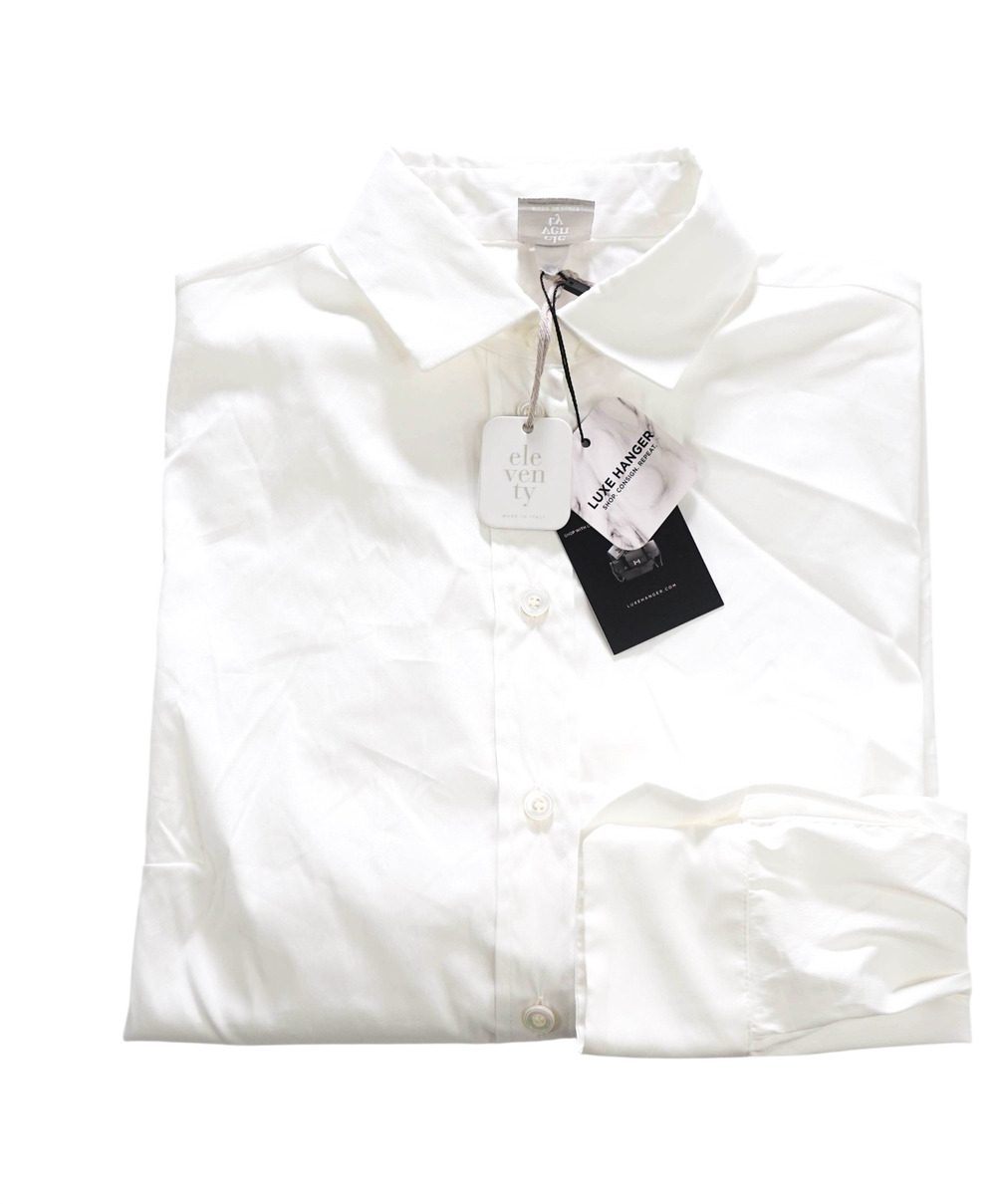 $395 ELEVENTY - White Cotton Shirt - 2US